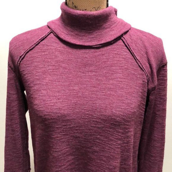 {Free People} Long Sleeve Split Back Turtleneck - Picture 3 of 9